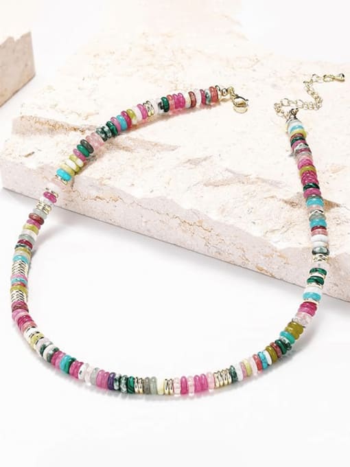 BYG Beads Brass Crystal Irregular Minimalist Cuban Necklace 1