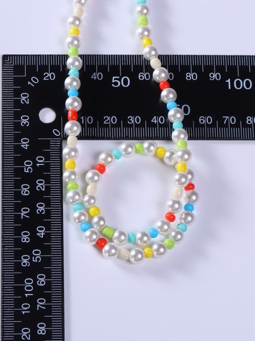 BYG Beads Stainless steel Freshwater Pearl Multi Color Minimalist Beaded Necklace 3