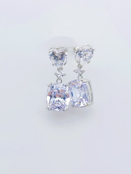 YUEFAN 925 Sterling Silver High Carbon Diamond White Minimalist Earring 3