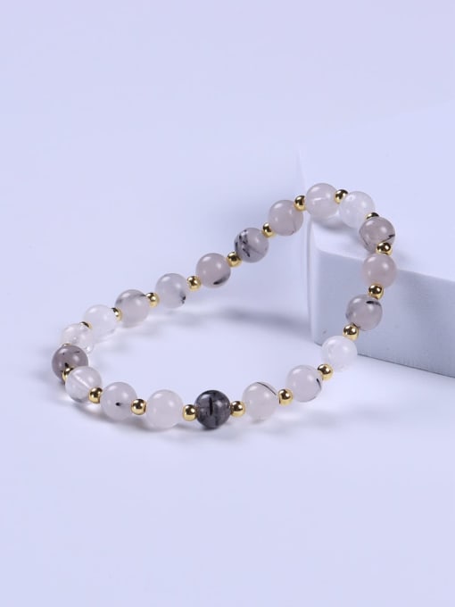 White Stainless steel Crystal Multi Color Minimalist Handmade Beaded Bracelet
