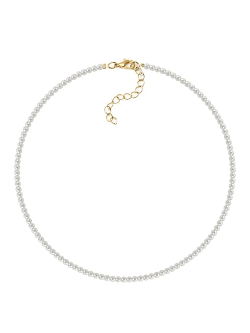 BYG Beads Brass Freshwater Pearl Round Minimalist Cuban Necklace 0