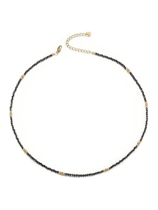 BYG Beads Brass Crystal Round Minimalist Cuban Necklace 4