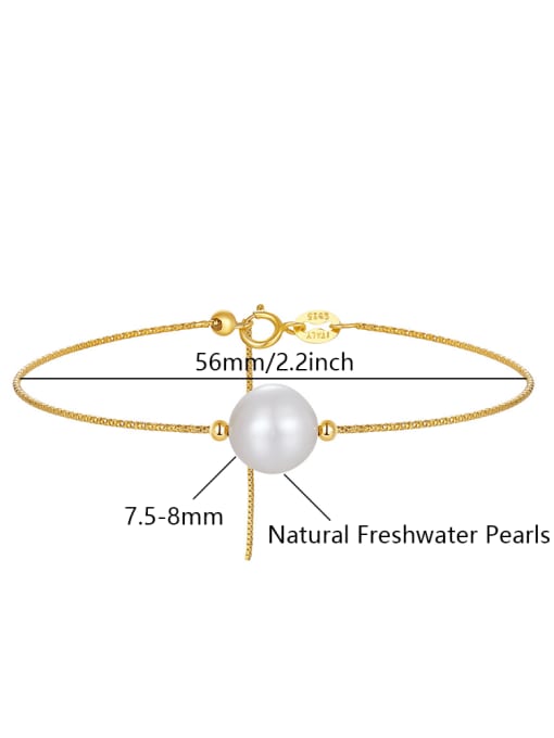 BYG Beads 925 Sterling Silver Freshwater Pearl White Tila Bead Round Minimalist Handmade Beaded Bracelet 3