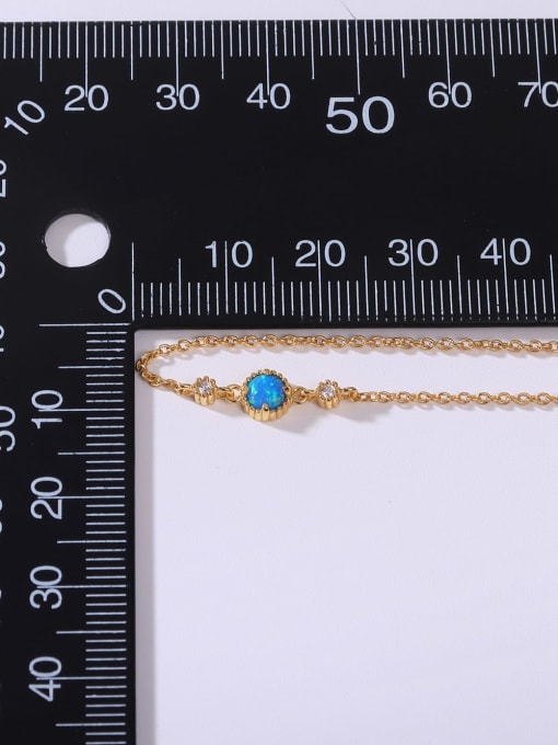 OPAL 925 Sterling Silver Synthetic Opal Multi Color Minimalist Adjustable Bracelet 4