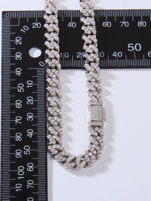 YUEFAN 925 Sterling Silver Cubic Zirconia White Minimalist Link Bracelet 3