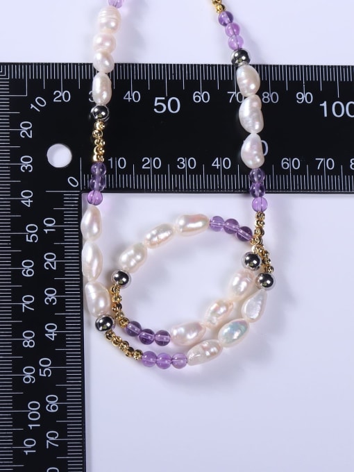 BYG Beads Stainless steel Freshwater Pearl Multi Color Minimalist Beaded Necklace 3