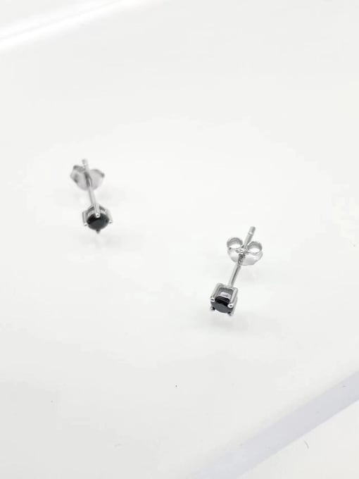 YUEFAN 925 Sterling Silver Cubic Zirconia Black Minimalist Stud Earring 3