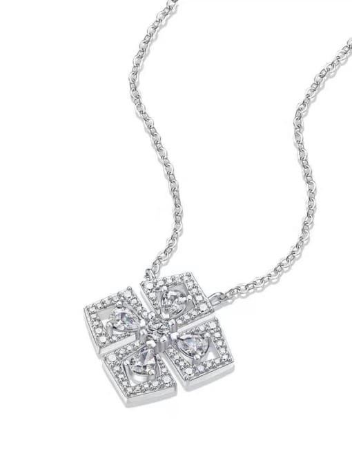 Jane Stone 925 Sterling Silver Moissanite White Minimalist Link Necklace