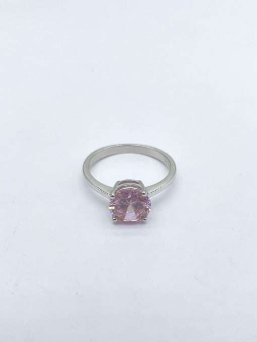 YUEFAN 925 Sterling Silver Cubic Zirconia Pink Minimalist Band Ring 2