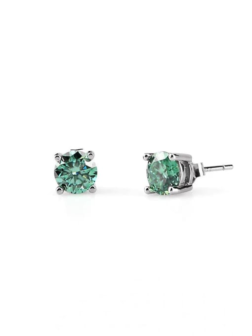 Jane Stone 925 Sterling Silver Moissanite Multi Color Minimalist Stud Earring 0