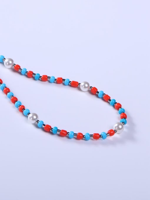 BYG Beads Stainless steel Shell Multi Color Minimalist Beaded Necklace 1