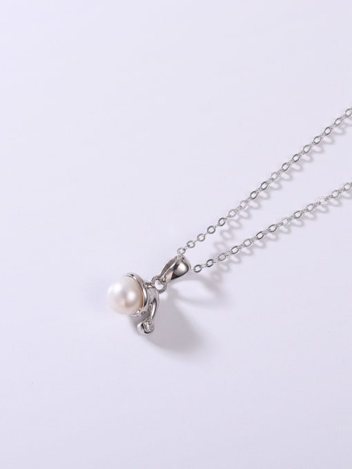 YUEFAN 925 Sterling Silver Freshwater Pearl White Minimalist Lariat Necklace 0
