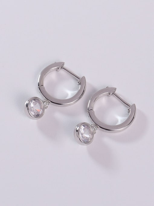 White 925 Sterling Silver Cubic Zirconia White Dainty Clip Earring