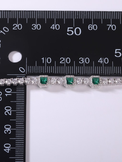 YUEFAN 925 Sterling Silver Cubic Zirconia Multi Color Minimalist Charm Bracelet 3
