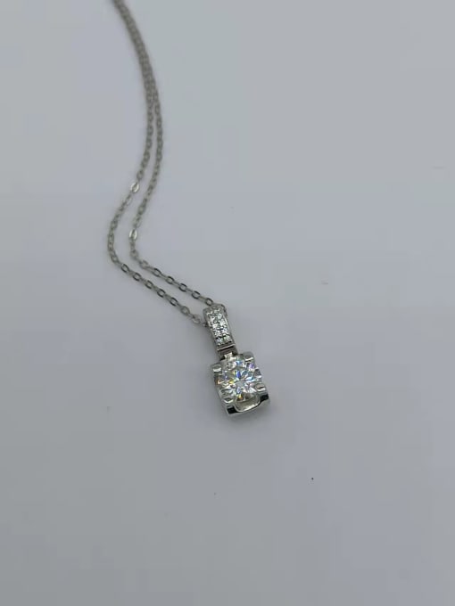 Jane Stone 925 Sterling Silver Moissanite White Minimalist Link Necklace 2
