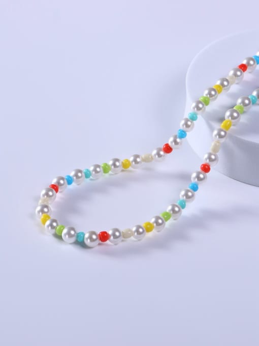 BYG Beads Stainless steel Freshwater Pearl Multi Color Minimalist Beaded Necklace 2