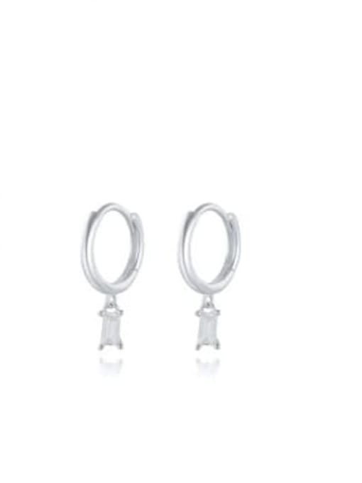 White 925 Sterling Silver Cubic Zirconia Multi Color Minimalist Drop Earring