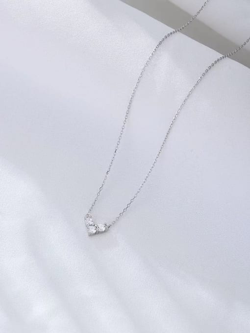 YUEFAN 925 Sterling Silver Cubic Zirconia White Minimalist Link Necklace 3