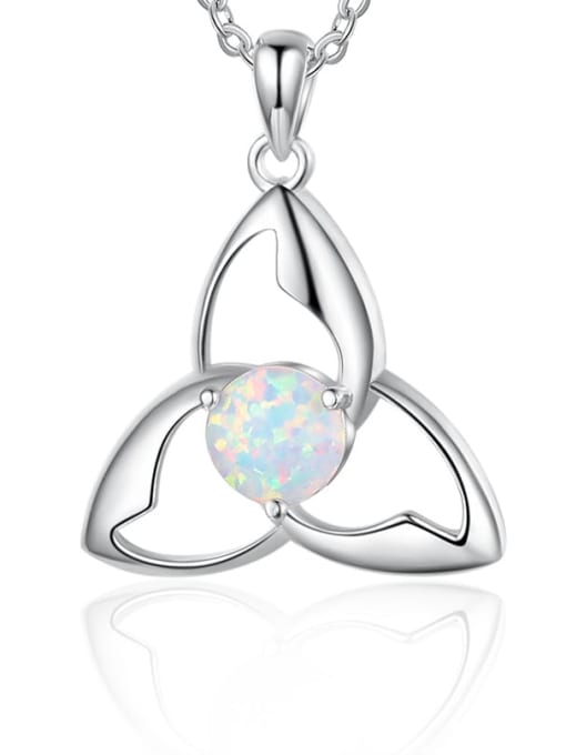 OPAL 925 Sterling Silver Synthetic Opal White Minimalist Lariat Necklace 0