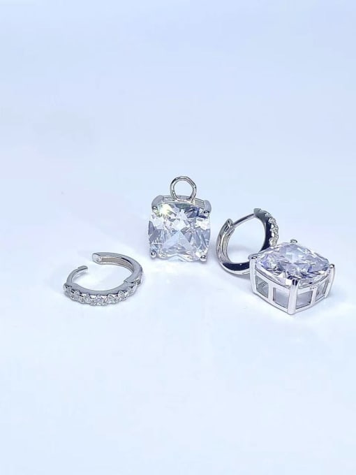 YUEFAN 925 Sterling Silver High Carbon Diamond White Minimalist Drop Earring 1