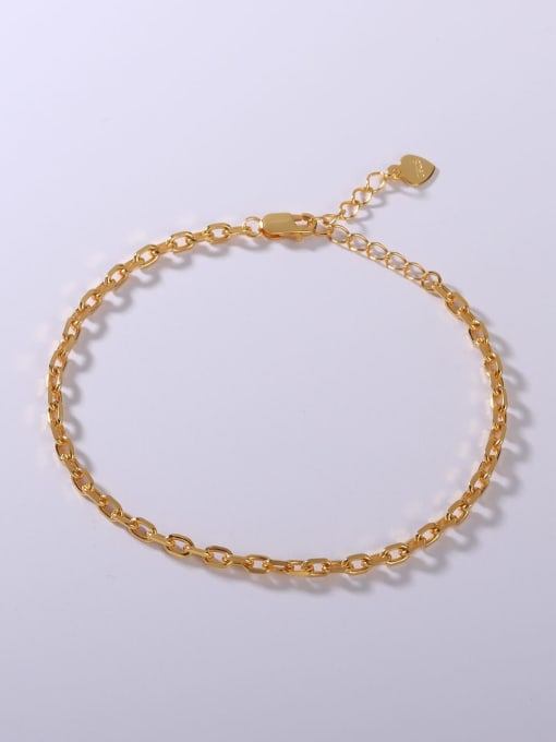 Yellow 925 Sterling Silver Minimalist Link Bracelet