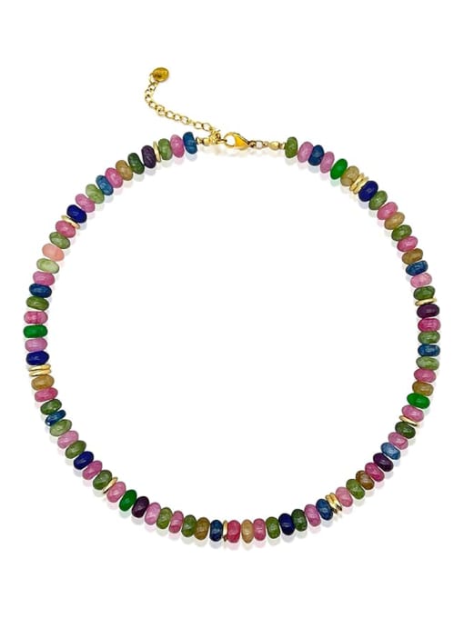 BYG Beads Brass Crystal Irregular Minimalist Cuban Necklace 0