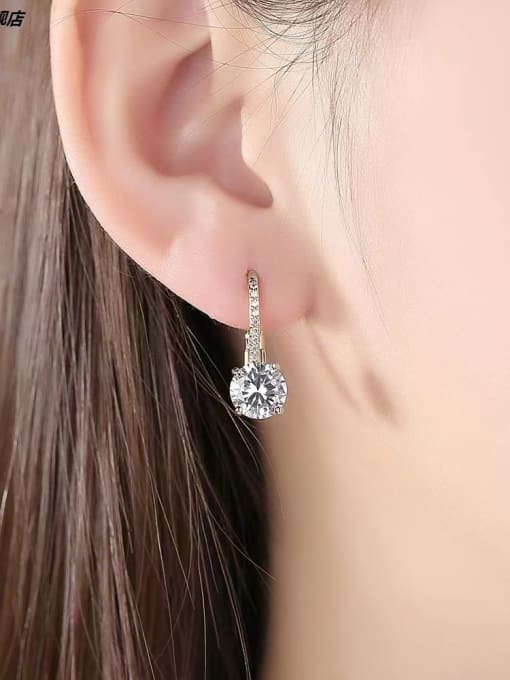 Jane Stone 925 Sterling Silver Moissanite White Minimalist Earring 1