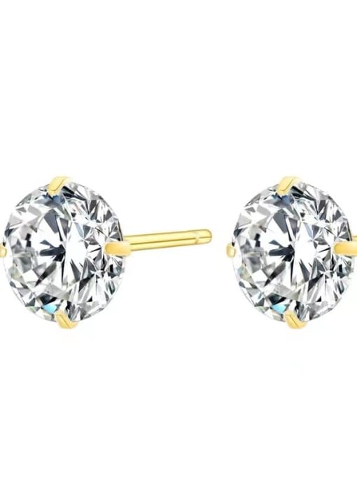 Yellow 1ct +1ct 925 Sterling Silver Moissanite White Minimalist Stud Earring