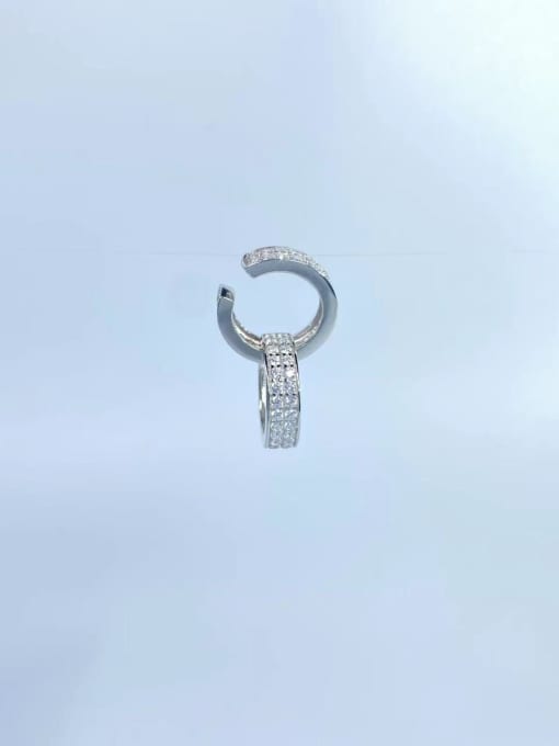 YUEFAN 925 Sterling Silver Cubic Zirconia White Minimalist Clip Earring 0