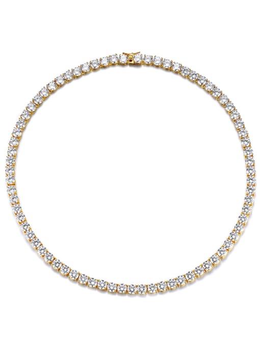 Yellow2.5mm20in 925 Sterling Silver Cubic Zirconia White Minimalist Cuban Necklace