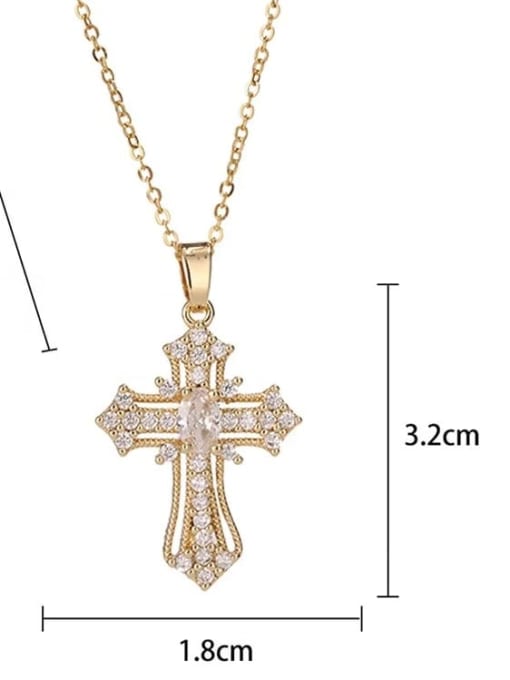 YUEFAN 925 Sterling Silver Cubic Zirconia White Cross Minimalist Lariat Necklace 2