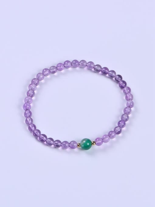 BYG Beads Amethyst Multi Color Minimalist Handmade Beaded Bracelet