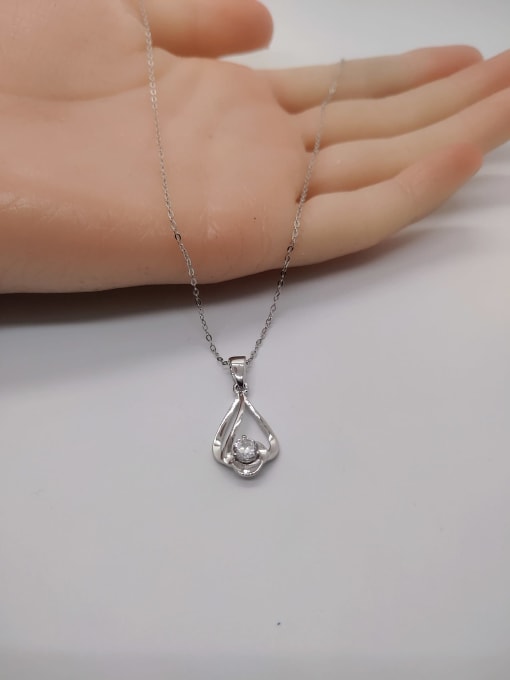YUEFAN 925 Sterling Silver Cubic Zirconia White Minimalist Lariat Necklace