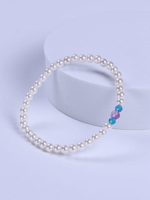 White Stainless steel Shell Multi Color Minimalist Handmade Beaded Bracelet