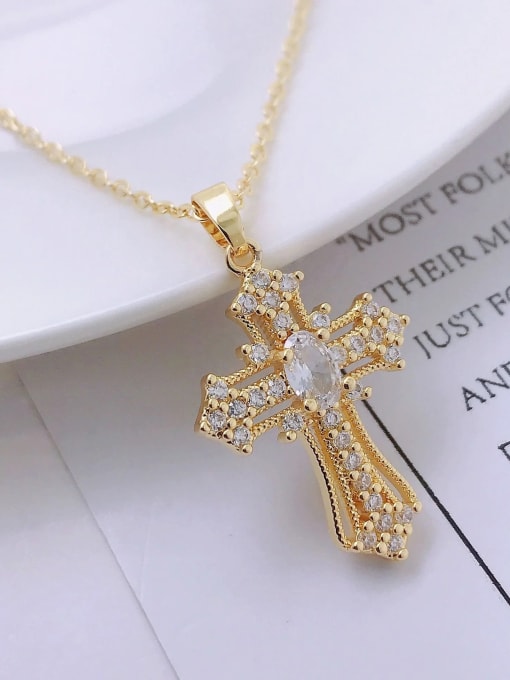 YUEFAN 925 Sterling Silver Cubic Zirconia White Cross Minimalist Lariat Necklace 1