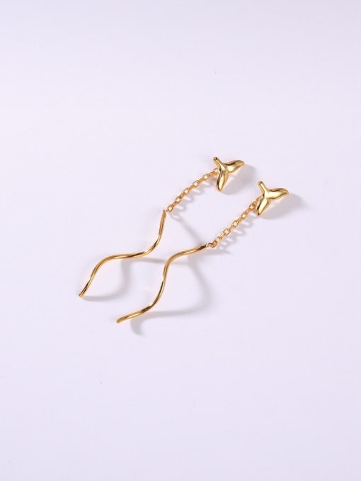 Yellow 925 Sterling Silver Minimalist Threader Earring
