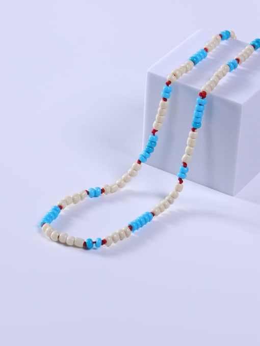 Multi Stainless steel Bead Multi Color Minimalist Beaded Necklace