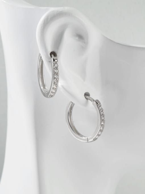 YUEFAN 925 Sterling Silver Cubic Zirconia White Minimalist Clip Earring 4