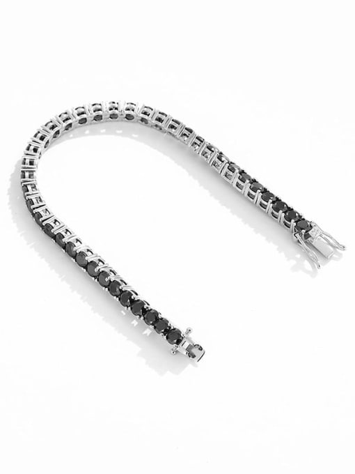 YUEFAN 925 Sterling Silver Cubic Zirconia Black Minimalist Tennis Bracelet 3