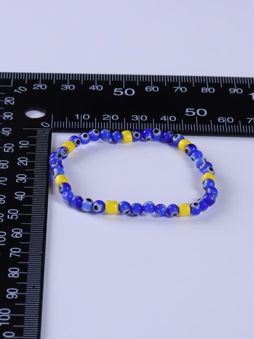 BYG Beads Millefiori Glass Multi Color Minimalist Handmade Beaded Bracelet 3
