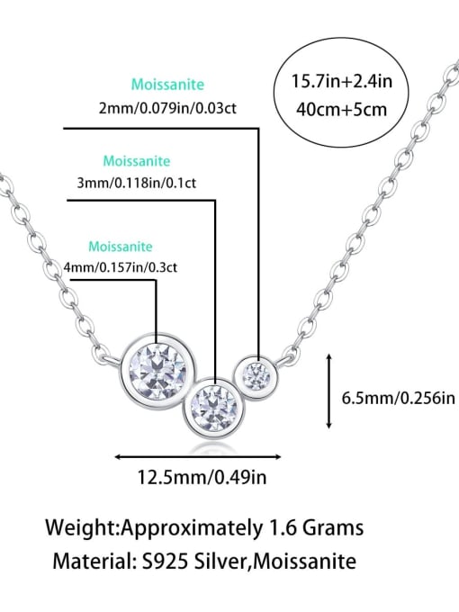 Jane Stone 925 Sterling Silver Moissanite White Minimalist Lariat Necklace 5