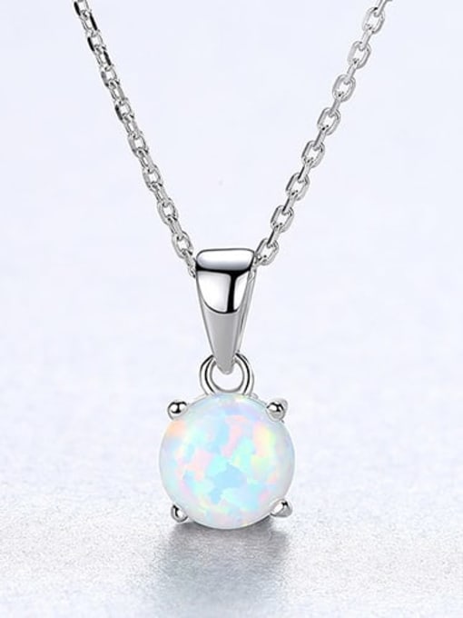 OPAL 925 Sterling Silver Synthetic Opal Multi Color Minimalist Lariat Necklace 0