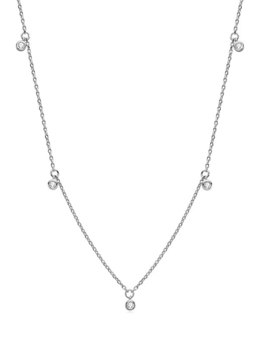 Jane Stone 925 Sterling Silver Moissanite White Minimalist Lariat Necklace 0