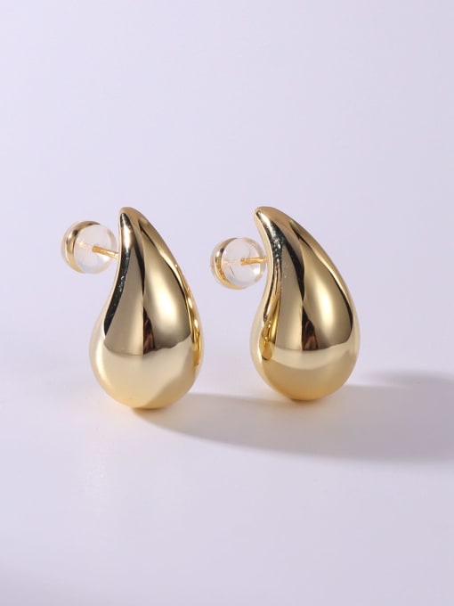 Yellow15*26 Brass Water Drop Minimalist Stud Earring