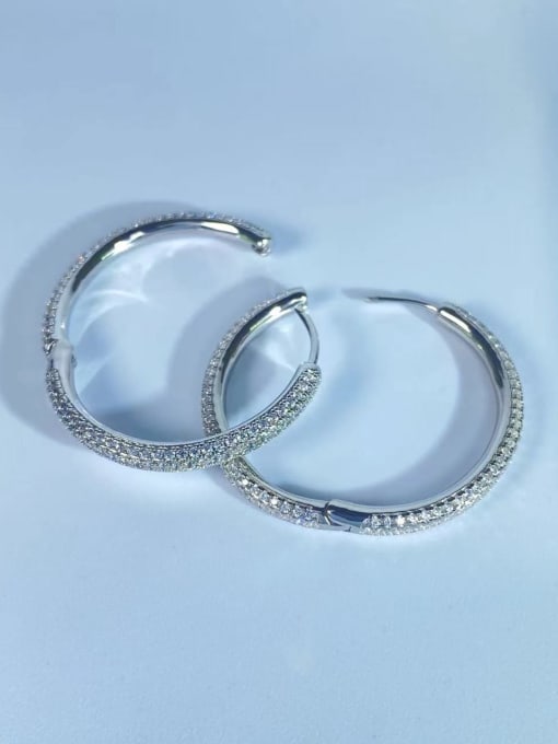 YUEFAN 925 Sterling Silver Cubic Zirconia White Minimalist Cluster Earring 0