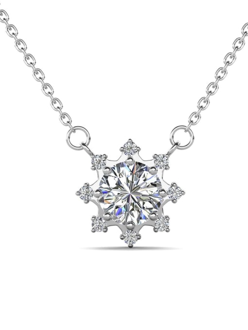 Jane Stone 925 Sterling Silver Moissanite White Minimalist Link Necklace 0