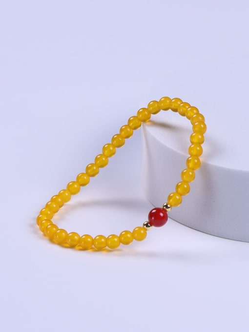 Yellow Stainless steel Multi Color Minimalist Handmade Beaded Bracelet