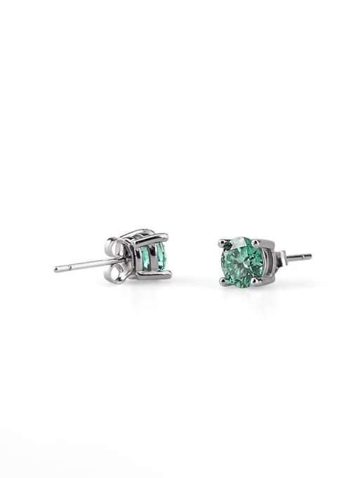 Jane Stone 925 Sterling Silver Moissanite Multi Color Minimalist Stud Earring 1