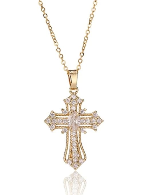 YUEFAN 925 Sterling Silver Cubic Zirconia White Cross Minimalist Lariat Necklace 0