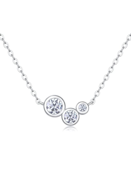 Jane Stone 925 Sterling Silver Moissanite White Minimalist Lariat Necklace